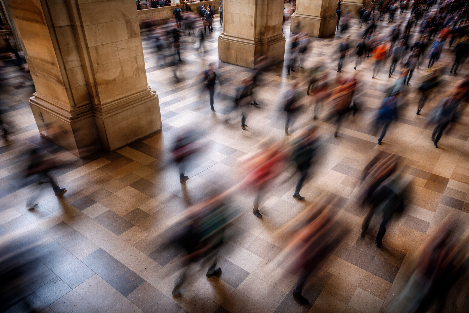 The Silent Negotiation of a Busy Concourse